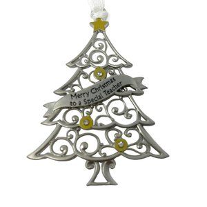 Ganz - Christmas Tree Ornament with Engraved Banner (Zinc Metal)‎